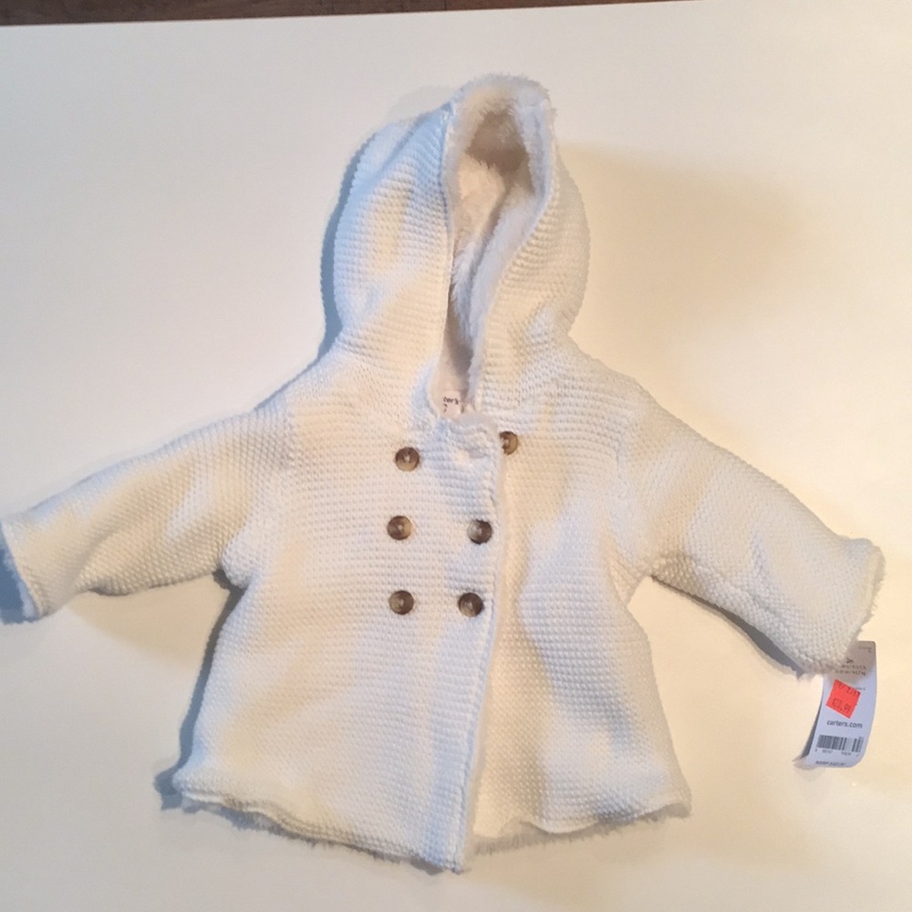 Carters 3 month faux fur lined sweater